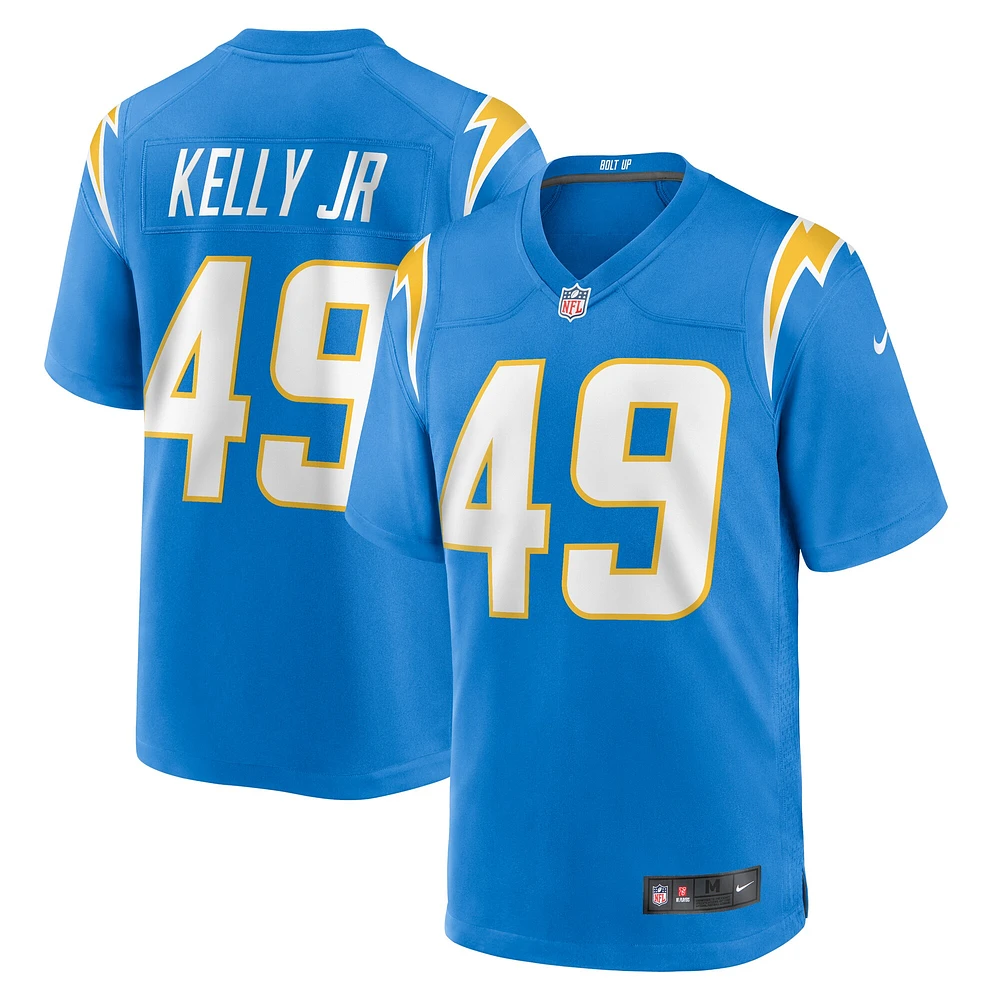 Maillot de jeu d'équipe Nike John Kelly Jr. bleu poudre pour homme des Los Angeles Chargers