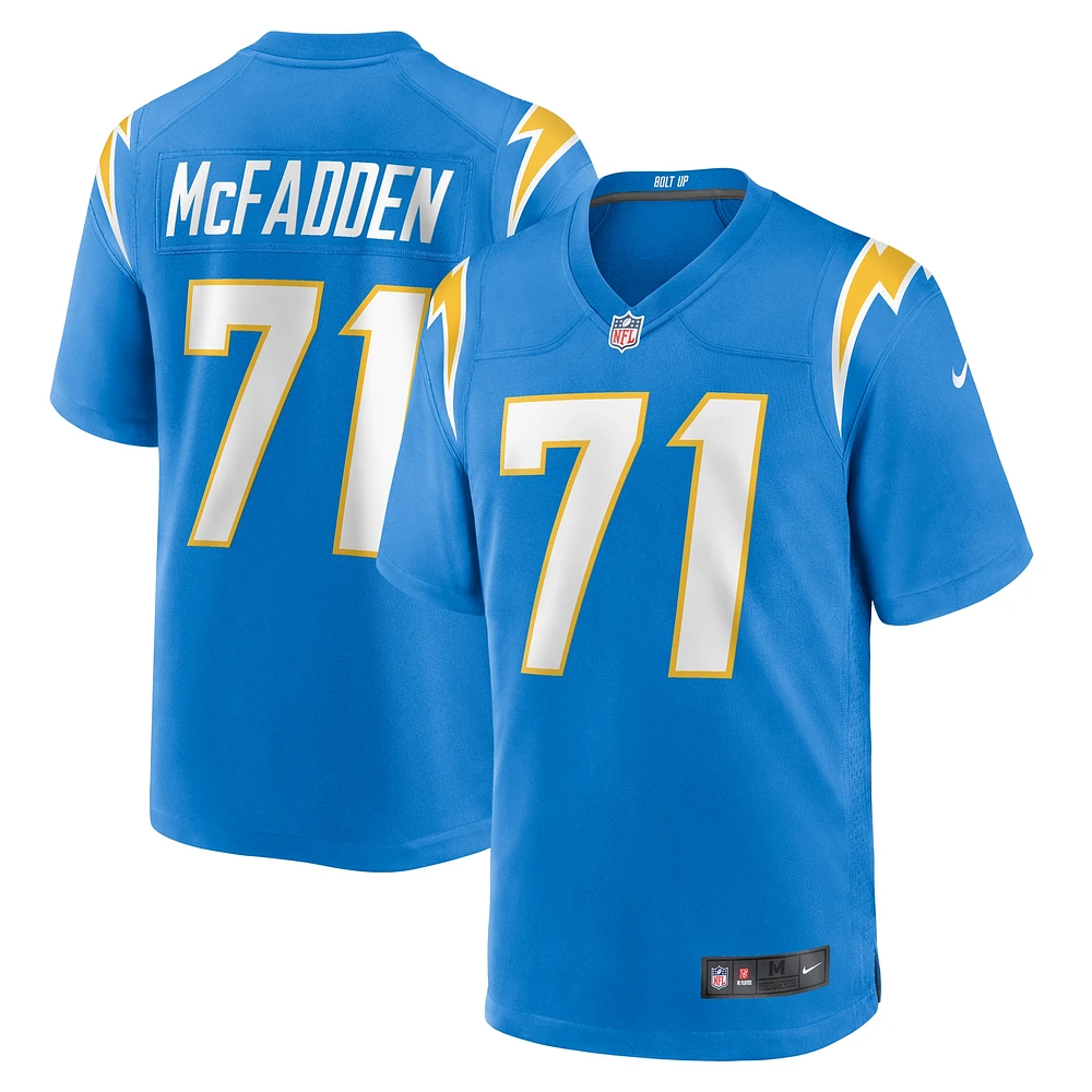 Men's Nike Jordan McFadden Powder Blue Los Angeles Chargers Team Game Jersey