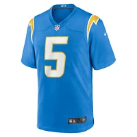 Maillot Nike Joshua Palmer pour homme, bleu poudre, joueur de match des Chargers Los Angeles