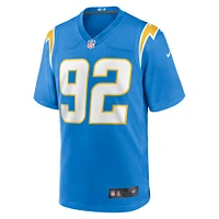 Maillot Nike Justin Eboigbe Powder Blue pour homme des Los Angeles Chargers Team Game