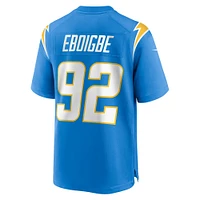 Maillot Nike Justin Eboigbe Powder Blue pour homme des Los Angeles Chargers Team Game