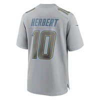 Men's Nike Justin Herbert Gray Los Angeles Chargers Atmosphere Fashion Game Jersey