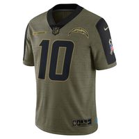 Men's Nike Justin Herbert Olive Los Angeles Chargers 2021 Salute To Service - Limited Player Jersey