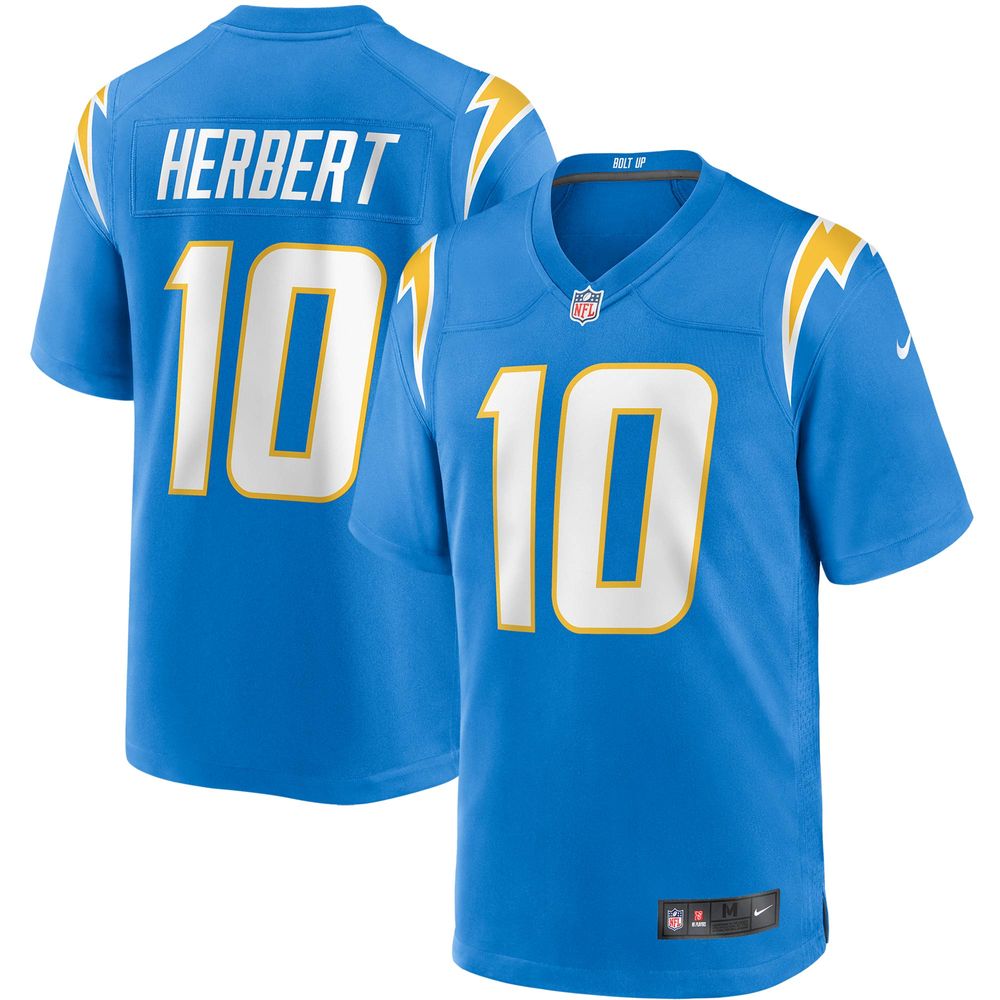 Men's Nike Justin Herbert Powder Blue Los Angeles Chargers Game - Jersey