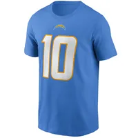 T-shirt avec nom et numéro des Los Angeles Chargers Nike Justin Herbert pour homme, bleu poudré