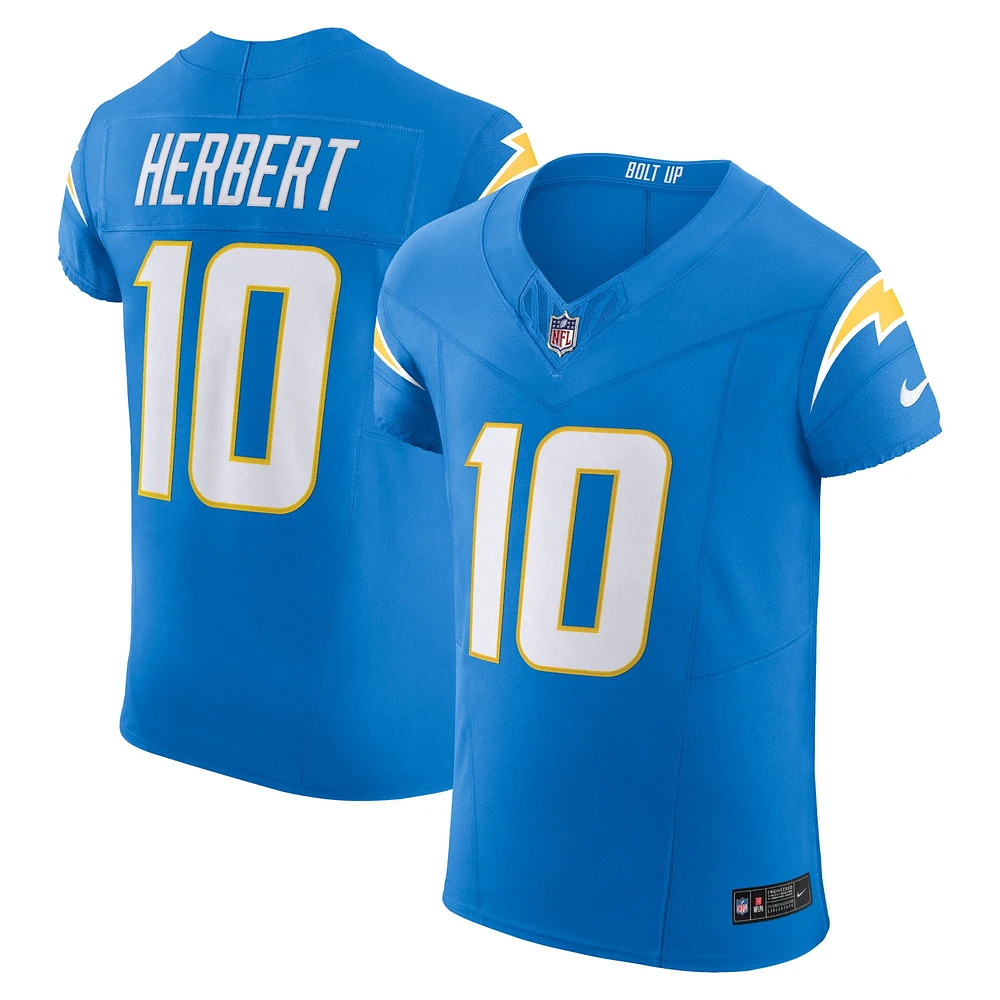 Nike Justin Herbert pour homme Bleu poudre Los Angeles Chargers Vapor F.U.S.E. Maillot Élite