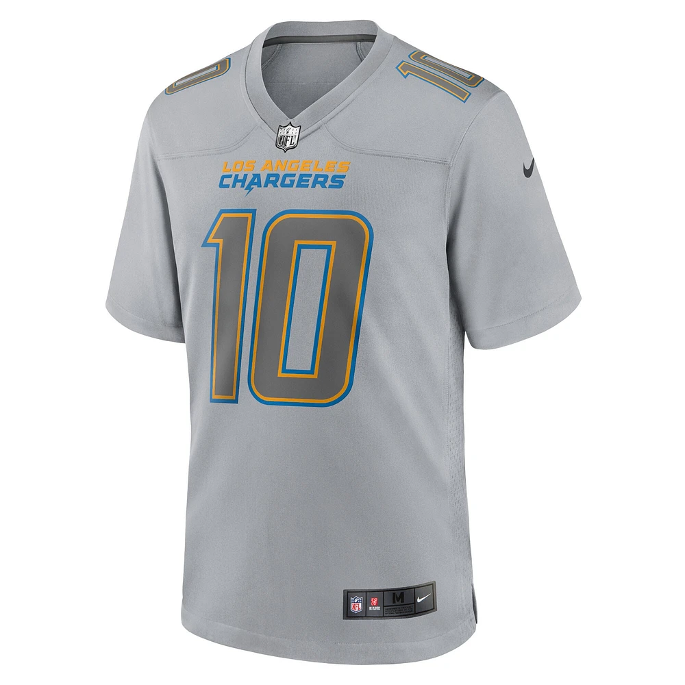 Men's Nike Justin Herbert Silver Los Angeles Chargers Atmosphere Fashion Game - Jersey