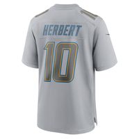 Men's Nike Justin Herbert Silver Los Angeles Chargers Atmosphere Fashion Game - Jersey