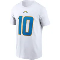 T-shirt Nike Justin Herbert blanc avec nom et numéro des Chargers de Los Angeles pour hommes