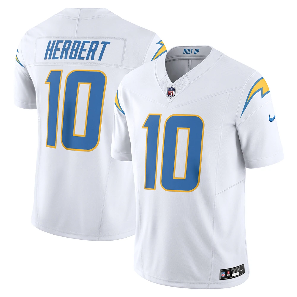 Nike Justin Herbert pour homme Blanc Los Angeles Chargers Vapor F.U.S.E. Maillot limité