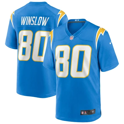 Maillot de joueur retraité du match des Chargers Los Angeles Nike Kellen Winslow pour homme, bleu poudre