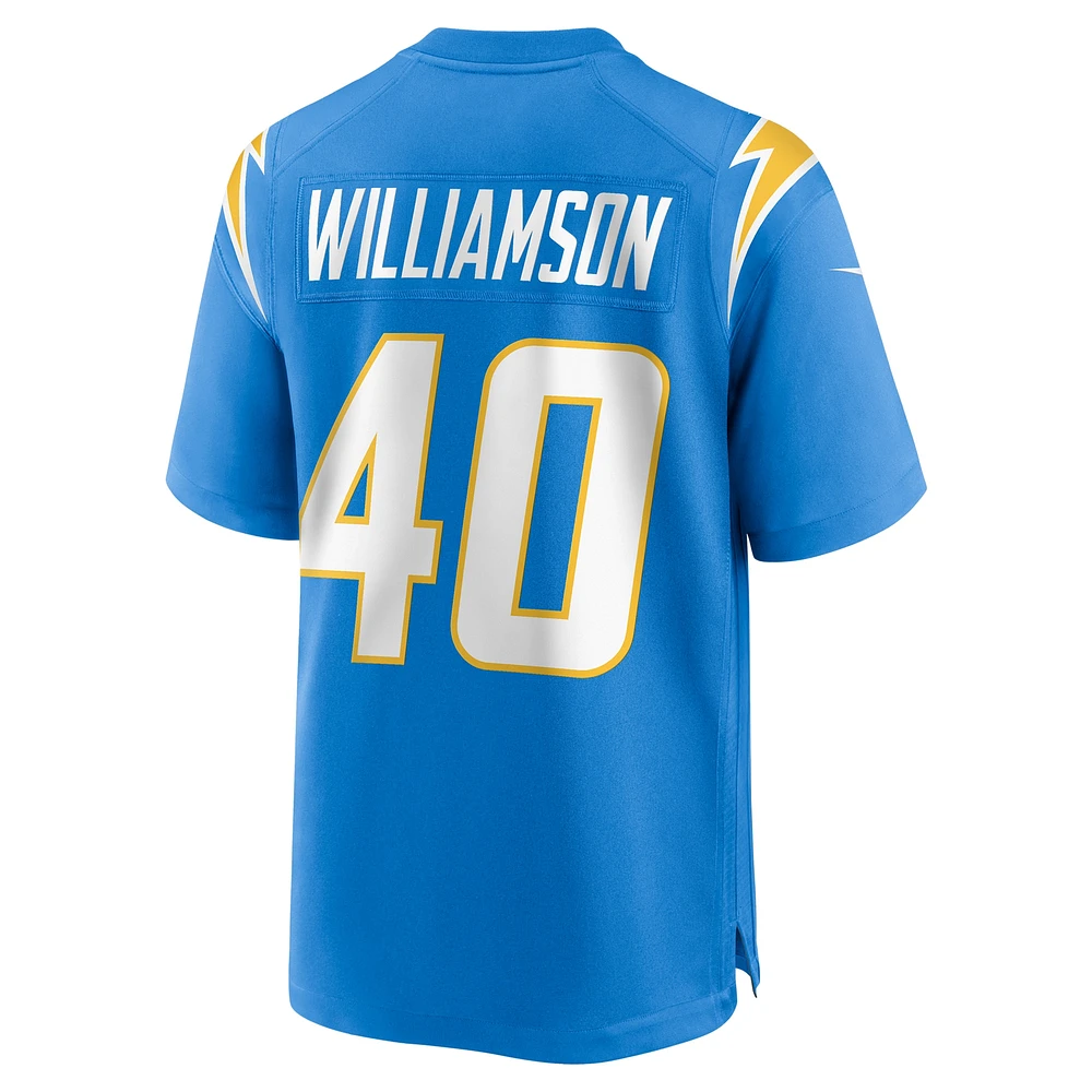 Maillot Nike Kendall Williamson Powder Blue Los Angeles Chargers Team Game pour homme