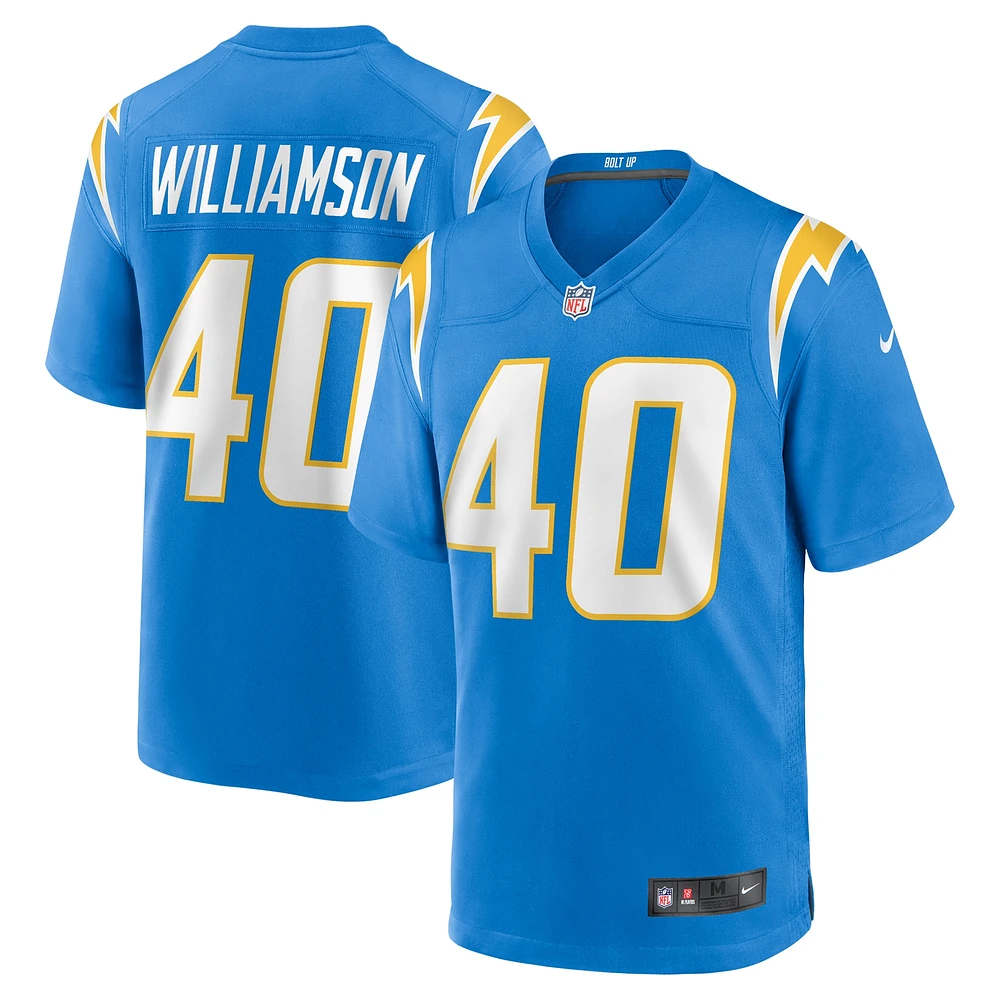 Maillot Nike Kendall Williamson Powder Blue Los Angeles Chargers Team Game pour homme