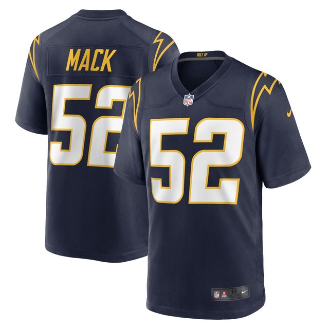 Maillot de match alternatif Nike Khalil Mack pour hommes, bleu marine, Los Angeles Chargers