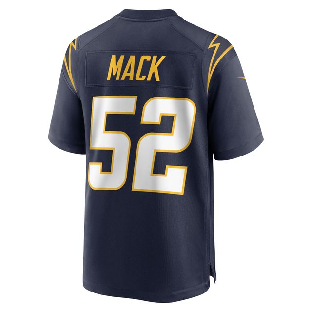 Maillot de match alternatif Nike Khalil Mack pour hommes, bleu marine, Los Angeles Chargers