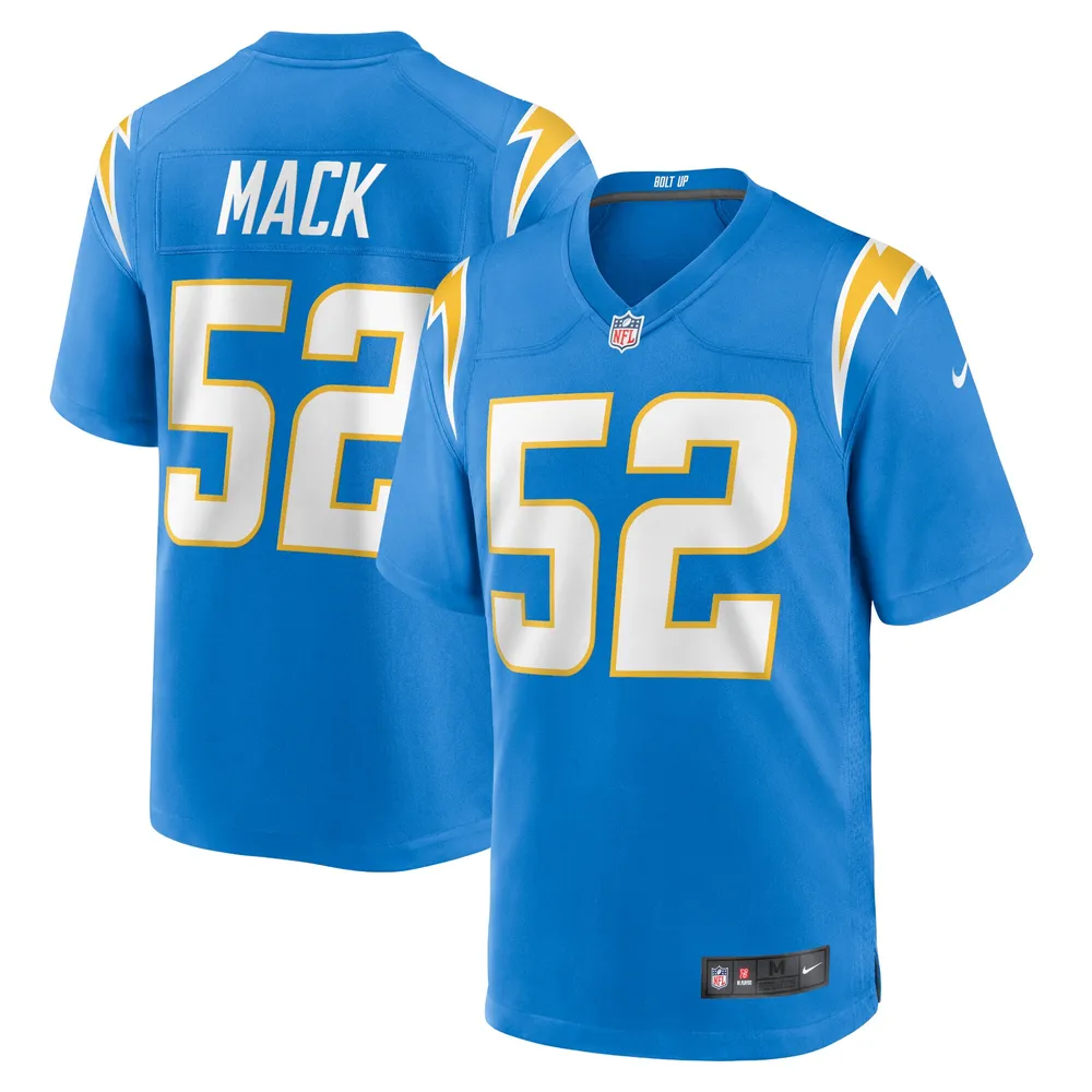 Nike Khalil Mack pour hommes, bleu poudre, Los Angeles Chargers - Maillot de match