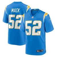 Maillot de match Nike Khalil Mack pour hommes, bleu poudre des Chargers Los Angeles