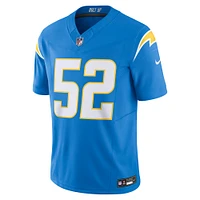 Nike Khalil Mack pour homme Bleu poudre Los Angeles Chargers Vapor F.U.S.E. Maillot limité