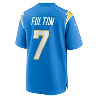 Maillot Nike Kristian Fulton Powder Blue Los Angeles Chargers Team Game pour homme