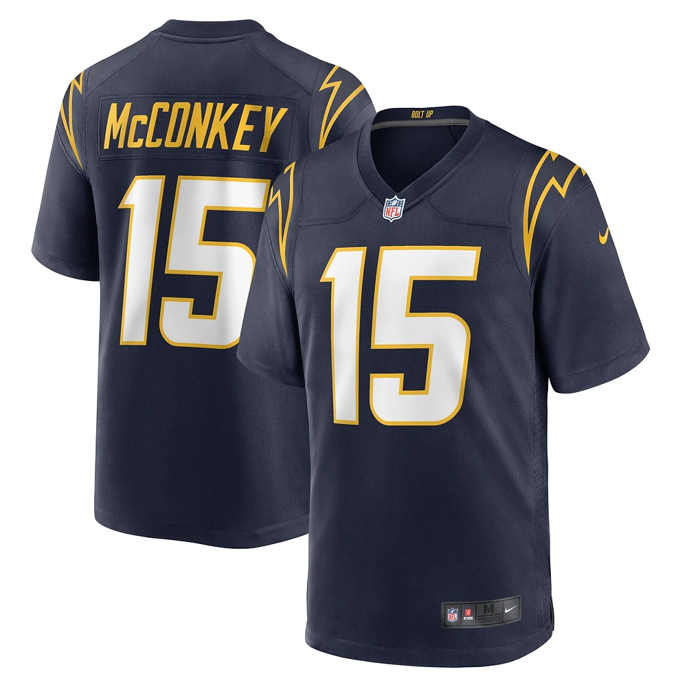 Maillot de jeu alternatif Nike Ladd McConkey pour hommes, bleu marine, Los Angeles Chargers