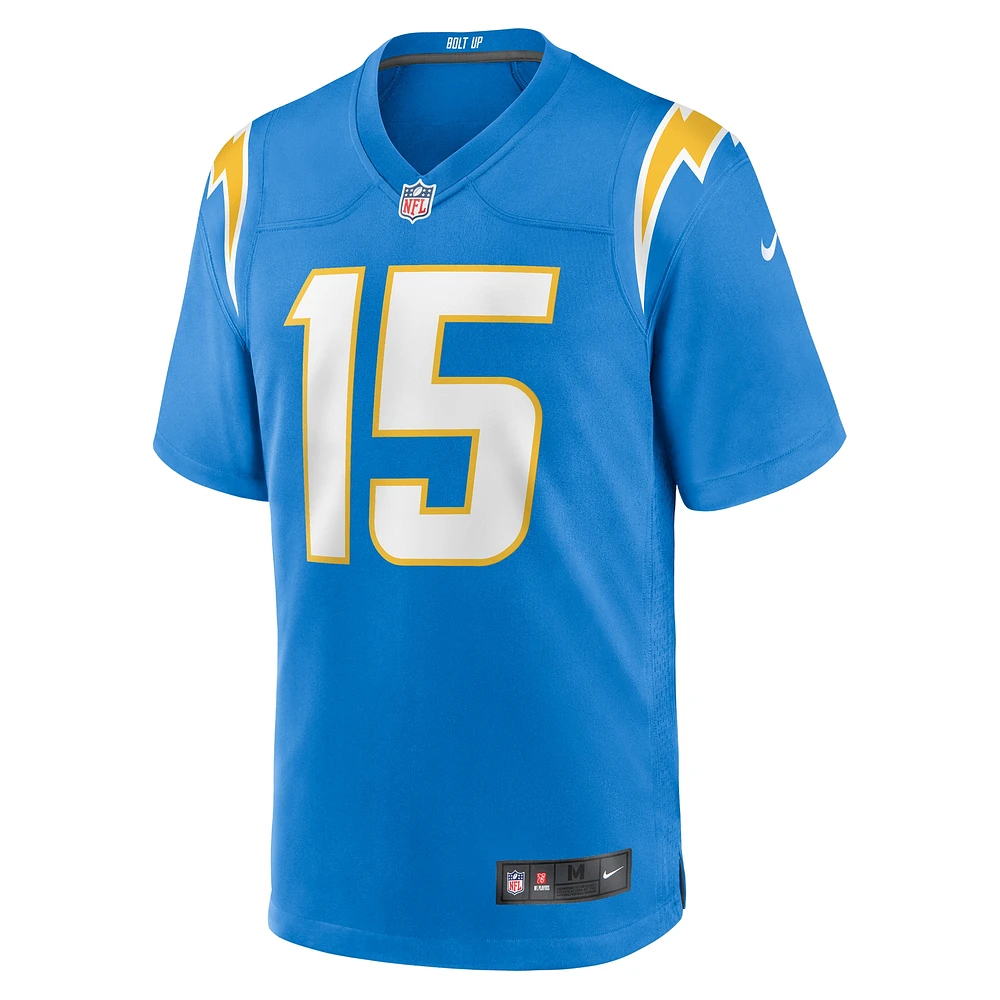 Maillot de jeu Nike Ladd McConkey bleu poudre pour homme des Los Angeles Chargers