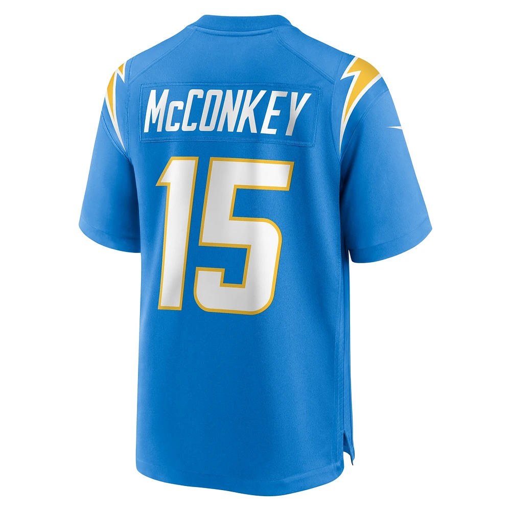 Maillot de jeu Nike Ladd McConkey bleu poudre pour homme des Los Angeles Chargers