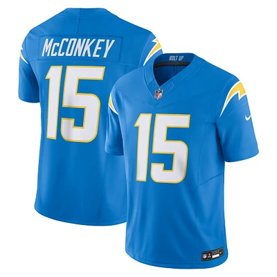Maillot Nike Ladd McConkey bleu poudre pour homme Los Angeles Chargers Team Vapor F.U.S.E. Limited