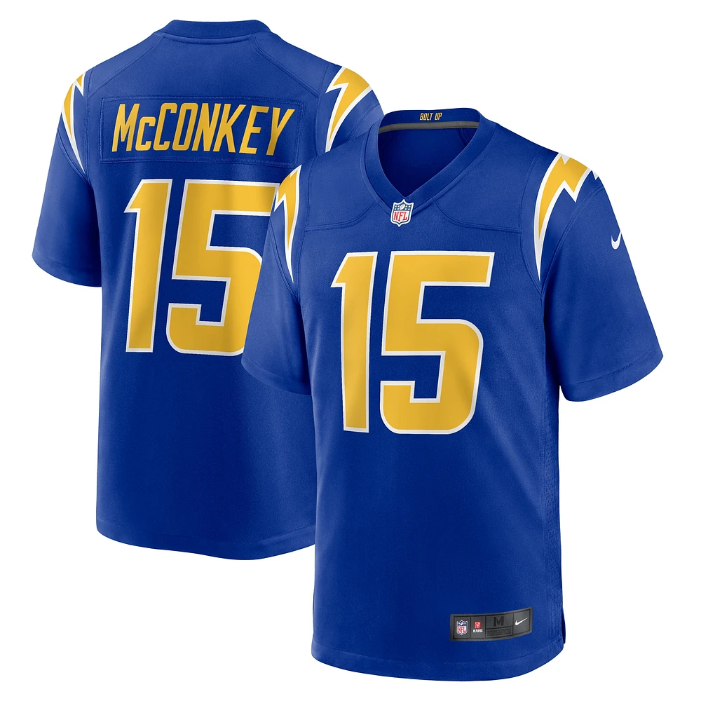 Maillot de match alternatif Nike Ladd McConkey Royal Los Angeles Chargers pour homme