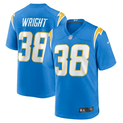 Maillot de match Los Angeles Chargers Nike Milton Wright Powder Blue pour homme