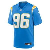 Maillot Nike Naquan Jones bleu poudre pour homme des Los Angeles Chargers