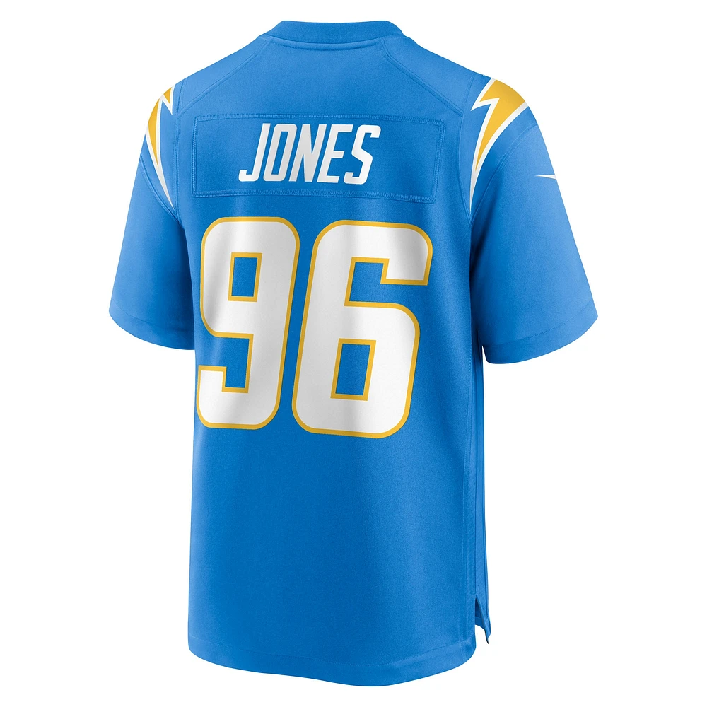 Maillot Nike Naquan Jones bleu poudre pour homme des Los Angeles Chargers