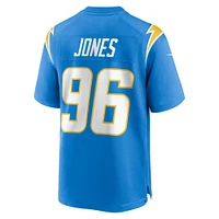 Maillot Nike Naquan Jones bleu poudre pour homme des Los Angeles Chargers