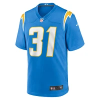 Maillot de joueur match des Chargers Los Angeles Nike Nick Niemann pour homme, bleu poudre