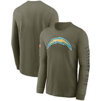 Men's Nike Olive Los Angeles Chargers 2022 Salute To Service - Team Logo Long Sleeve T-Shirt