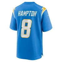 Maillot Nike Omarion Hampton bleu poudre pour homme des Los Angeles Chargers, choix de premier tour la draft NFL 2025