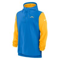 Men's Nike Powder Blue/Gold Los Angeles Chargers Sideline Player Quarter-Zip Hoodie