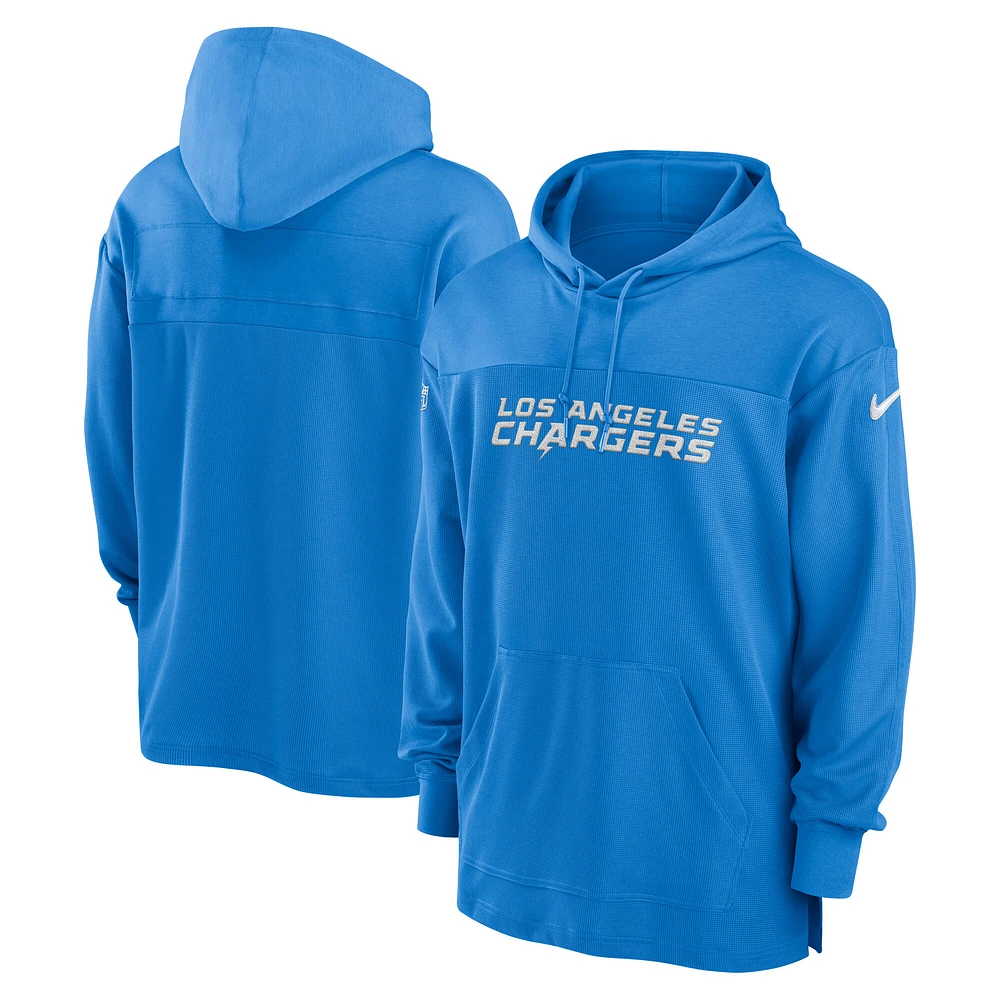 Haut à capuche léger Nike Powder Blue Los Angeles Chargers 2023 Sideline Performance pour homme