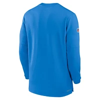 Men's Nike  Powder Blue Los Angeles Chargers 2023 Sideline Performance Long Sleeve Tri-Blend Quarter-Zip Top