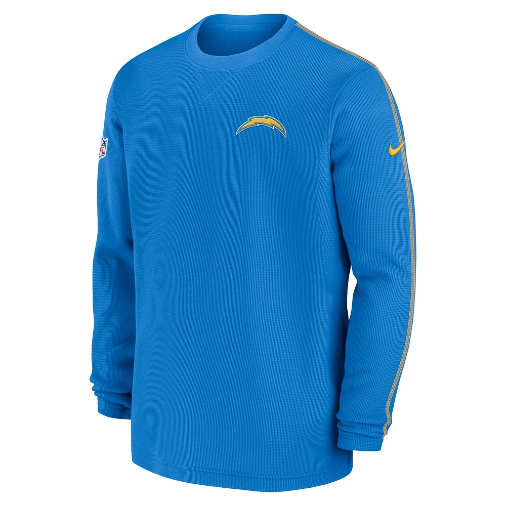 Men's Nike Powder Blue Los Angeles Chargers 2024 Sideline Coaches Long Sleeve Top