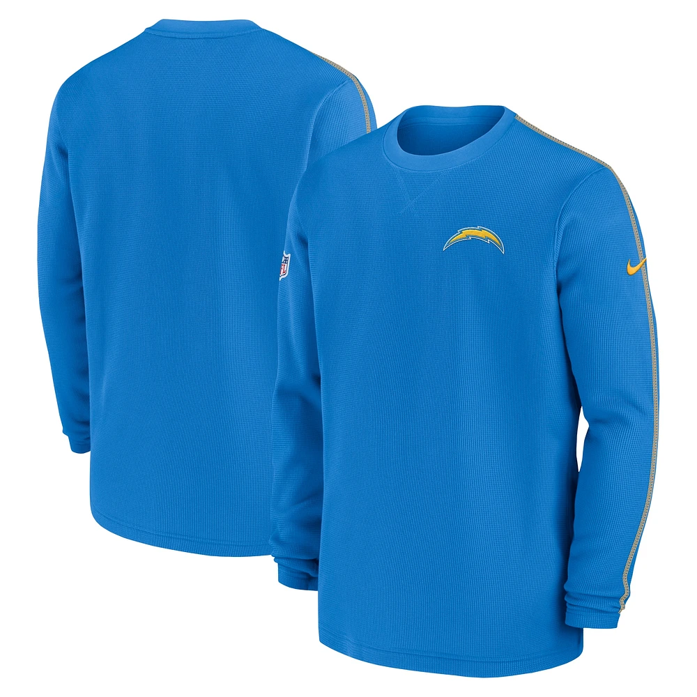 Men's Nike Powder Blue Los Angeles Chargers 2024 Sideline Coaches Long Sleeve Top