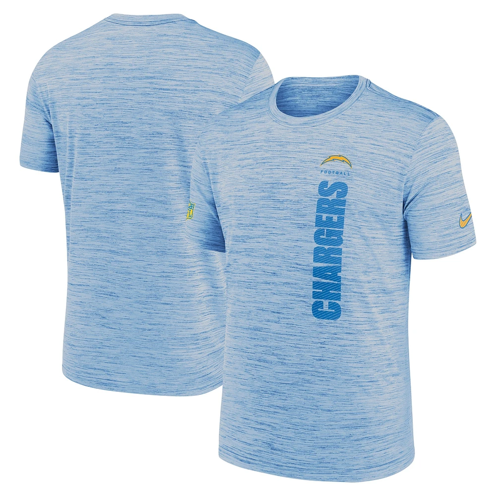 T-shirt Nike Performance Sideline Velocity bleu poudre pour homme Los Angeles Chargers 2024