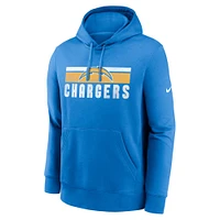 Sweat à capuche en polaire Nike Los Angeles Chargers Club pour homme, bleu poudre