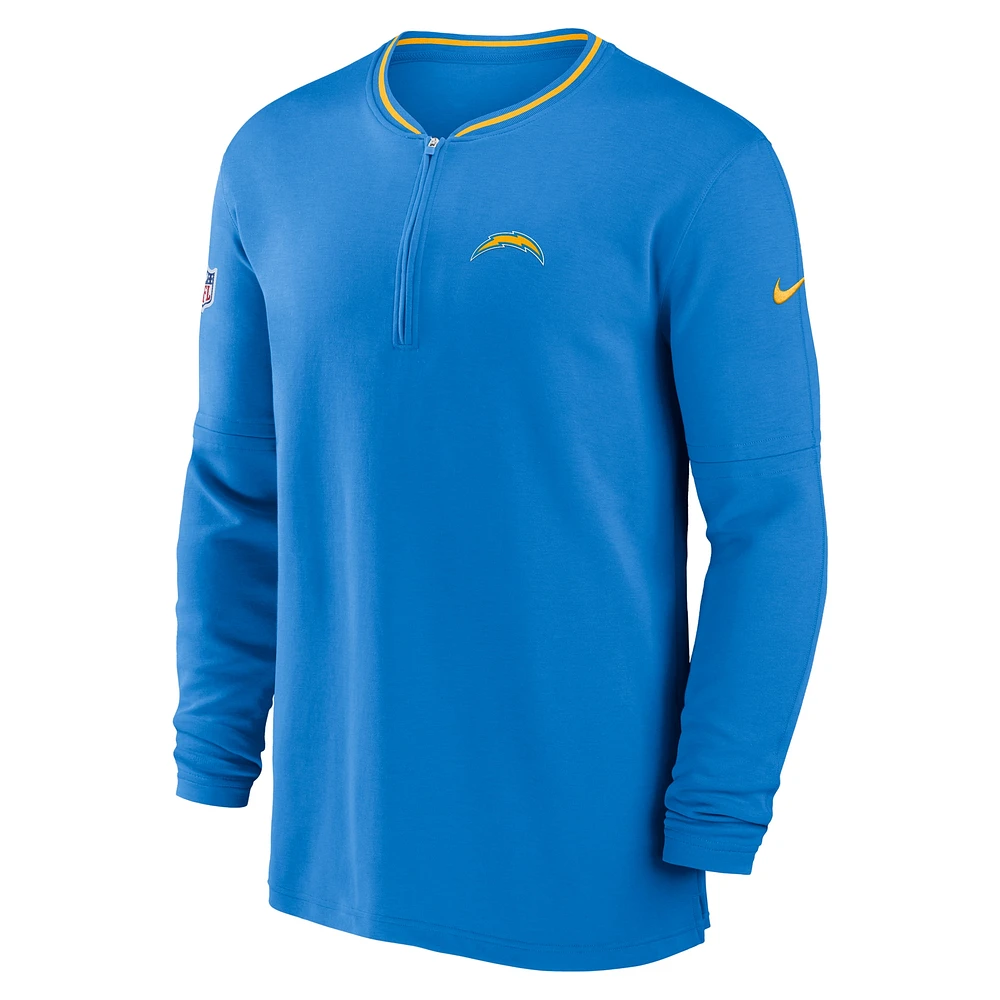 Men's Nike Powder Blue Los Angeles Chargers Coach Half-Zip Sweatshirt