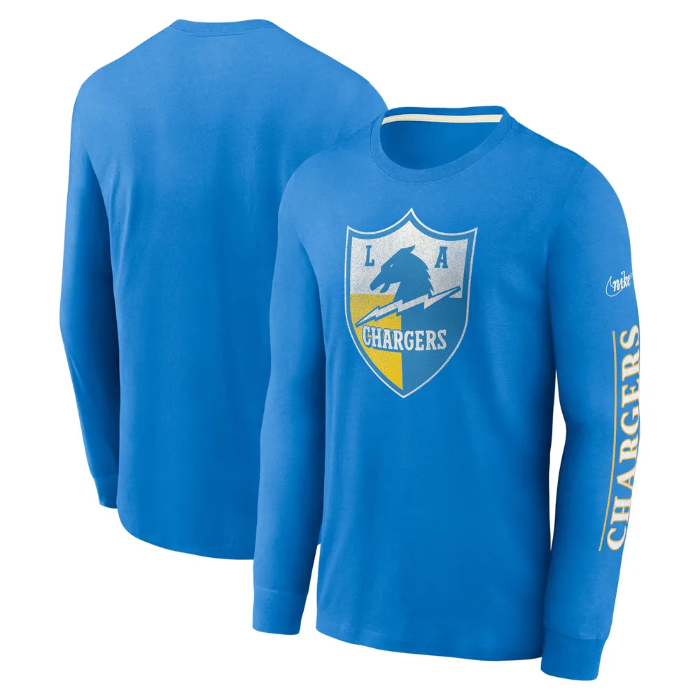 Men's Nike Powder Blue Los Angeles Chargers Fashion Tri-Blend Long Sleeve  T-Shirt