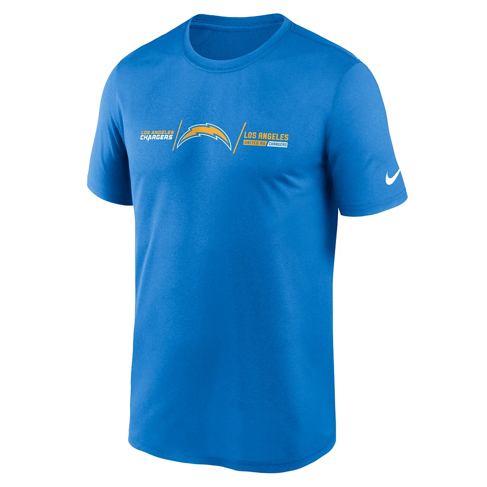 Men's Nike Powder Blue Los Angeles Chargers Horizontal Lockup Legend T-Shirt