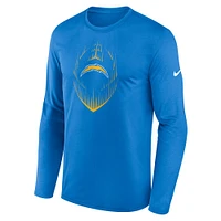 T-shirt Nike à manches longues bleu poudre pour homme Los Angeles Chargers Icon Legend Performance