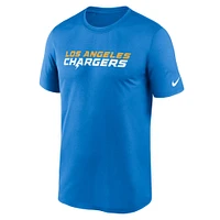 T-shirt Nike Performance Los Angeles Chargers Legend Wordmark pour homme, bleu poudré