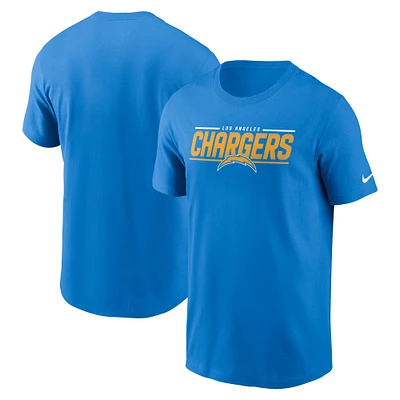 T-shirt à manches courtes Los Angeles Chargers Nike bleu poudré pour homme