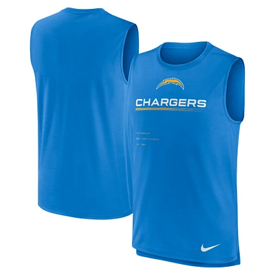 Débardeur Nike Los Angeles Chargers Muscle Trainer pour homme, bleu poudré