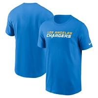 T-shirt essentiel Nike Powder Blue des Los Angeles Chargers Primetime Wordmark pour hommes